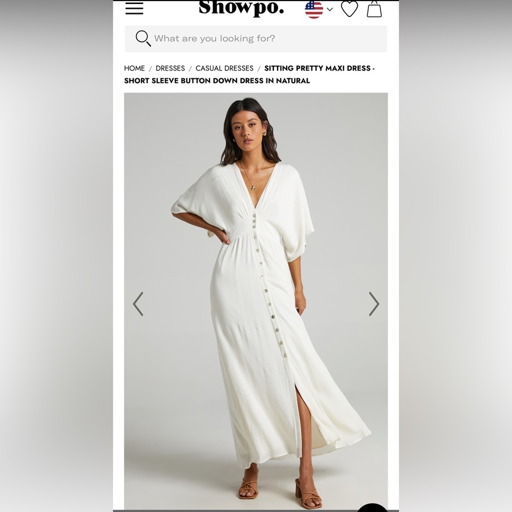 Showpo Sitting Pretty Maxi Dress - Natural